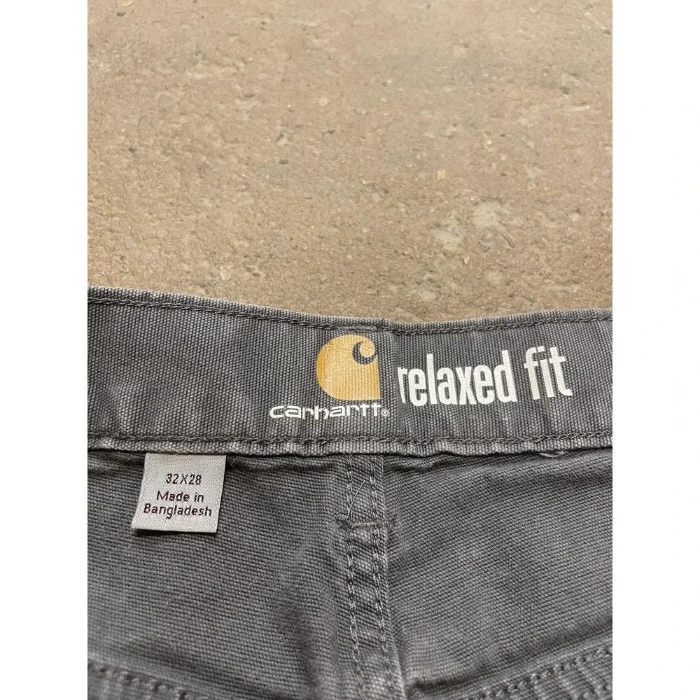 Carhartt Pants‎ Mens 32x28 Gray Relaxed Fit Canvas Carpenter Work 102517-039